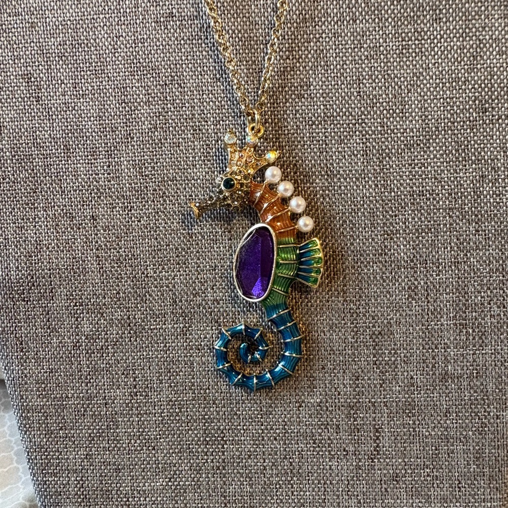 Colorful Seahorse Pendant Necklace